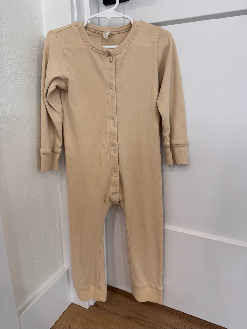 Kate Quinn Neutral Button-Front Kids One-Piece